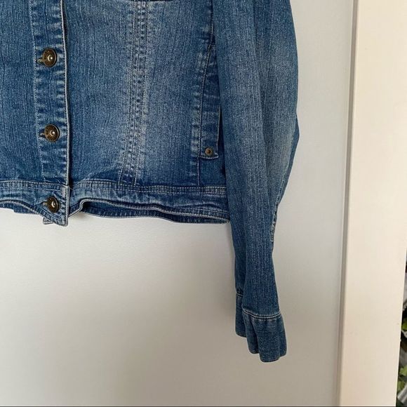 Contrast denim jean jacket blue size 11 VGUC - Picture 4 of 7